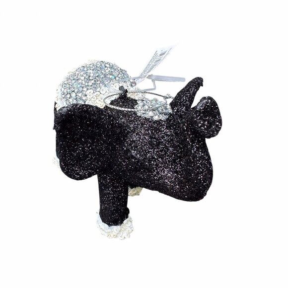 Holiday Lane Elephant Ornament Black Glitter Sequin 6x4" Hanging Holiday Decor - Picture 4 of 14